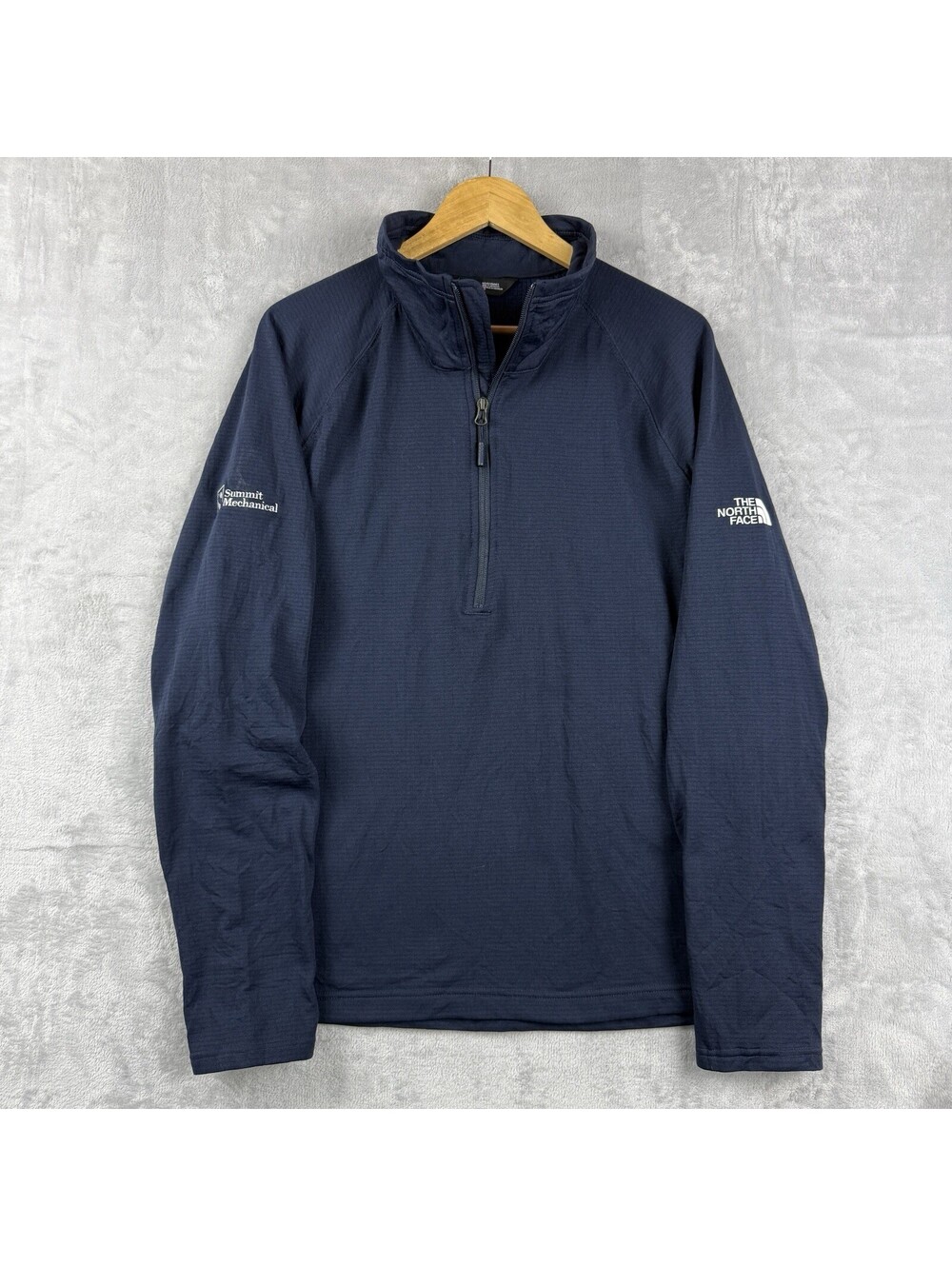 The North Face 1/4 Zip Grid Fleece Pullover Summit Mechanical Logo Size L Tech